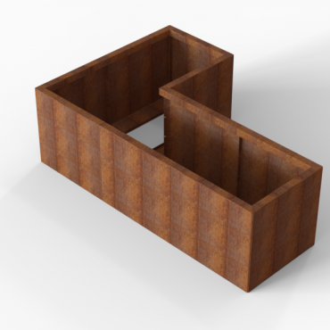 cortenbloembak module l vorm 60x120x180x56 cm