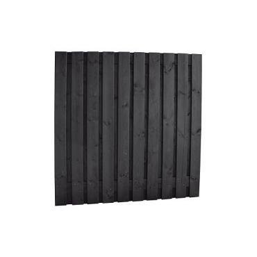 plankenscherm grenen 21pl. zwart gespoten 180x90cm