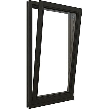 draai  kiepraam meranti zwart rechtsdr. raam 70x128 5 kozijn 77 4x137 4cm incl. raambeslag 