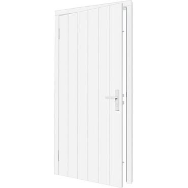 plaatdeur enkel xl wit linksdraaiend deur 120x211 5 kozijn 133 4x218 9cm incl. hang  en sluitwerk 