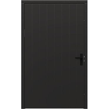 plaatdeur enkel zwart linksdraaiend deur 93x211 5 kozijn 106 4x218 9cm incl. hang  en sluitwerk 