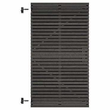 lattendeur horizontaal grenen zwart gespoten stalen frame 178x99x5cm