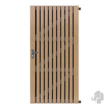 composiet tuindeur stripes black oak 90x180cm incl. beslag 