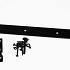 hengset plaatduim en bevestiging zwart met punt 16mm 50cm