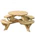 kinderpicknicktafel rond jimmy groen ge mpregneerd bladmaat 63cm