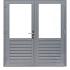hardhouten dubbele 1 ruits deur prestige met dubbelglas grijs gegrond 202x221cm