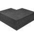 o.h. traptrede buitenhoek 40 20cm carbon 60x60cm