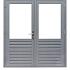 hardhouten dubbele 1 ruits deur prestige met dubbelglas grijs gegrond 202x221cm