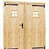 vuren dubbele 1 ruits deur blank met zwart beslag 168x201cm