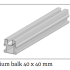 aluminium balk met dubb. kamer 2200x40x40mm