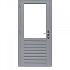 hardhouten enkele 1 ruits deur prestige rechtsdraaiend met dubbelglas grijs gegrond 109x221cm