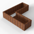 cortenbloembak module l vorm 60x180x180x42 cm
