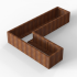 cortenbloembak module l vorm 60x240x180x42 cm