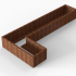 cortenbloembak module l vorm 60x330x150x42 cm