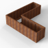 cortenbloembak module l vorm 60x210x210x56 cm
