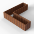 cortenbloembak module l vorm 60x240x240x56 cm