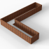 cortenbloembak module l vorm 90x450x360x56 cm