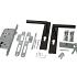 rvs luxe deurbeslagset zwart gecoat incl. duimen 