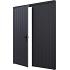 plaatdeur dubbel xl zwart 2 deuren 120x211 5 kozijn 253 9x218 9cm incl. hang  en sluitwerk 